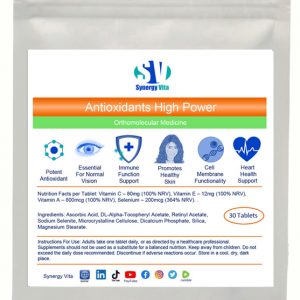 Synergy Vita Antioxidants High Power supplements, Vitamin A, Selenium, Vitamin C and Vitamin E