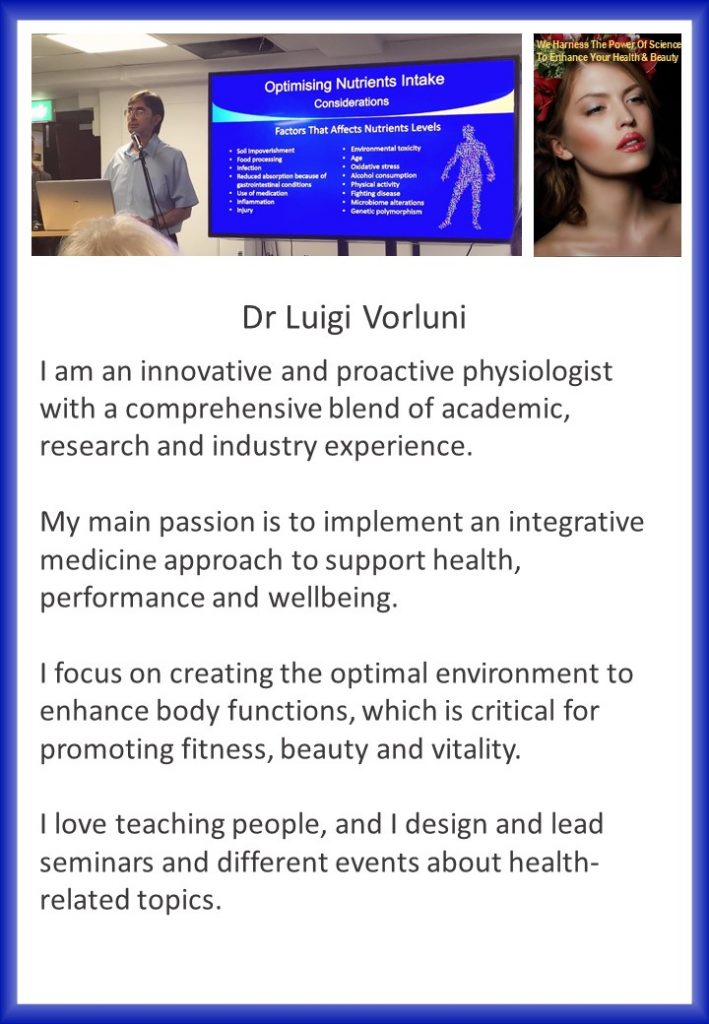 An innovative and proactive physiologist with a comprehensive blend of academic, research and industry experience. Able to implement an integrative medicine approach to support health, performance and wellbeing.
